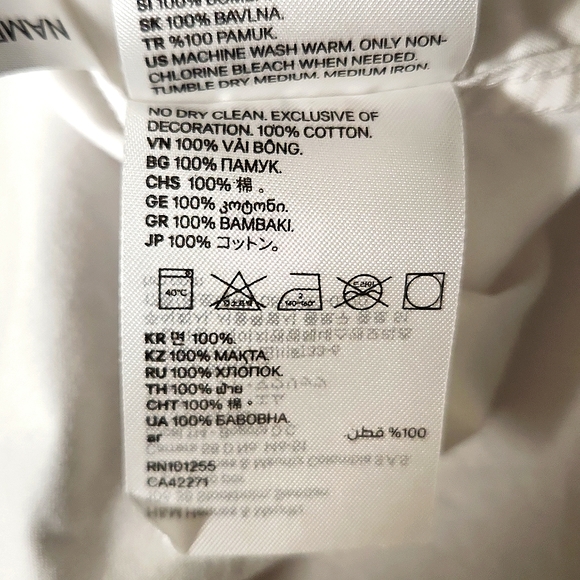 3/$15 H&M White Cotton Shirt, Size 6x ~ NWT - Picture 6 of 9